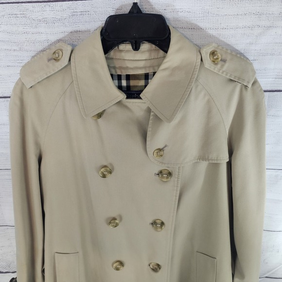 Vintage Burberrys Sz 10 XL Plus Trench Coat Double Breasted Belted Wool Lined - Picture 9 of 16